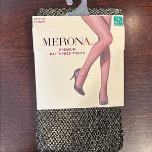 Merona Premium Black and Gold Tights